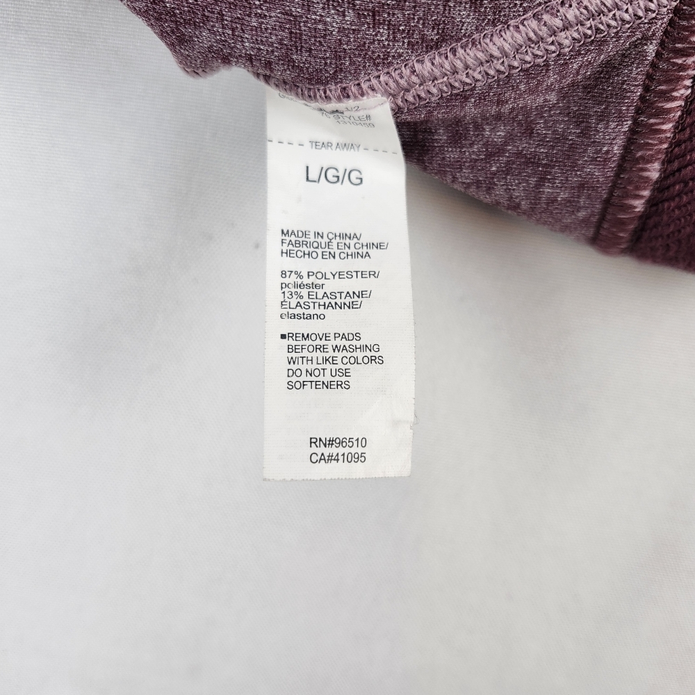 Under Armour Purple Heathered Sports Bra Mid Crossback Compression Large - Picture 3 of 9